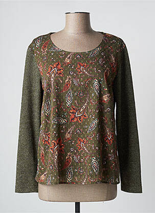 Top elasticitate mâneci lungi verde GRIFFON femeie