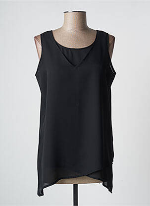 Top țesătură crep fără mâneci negru INTUITION femeie