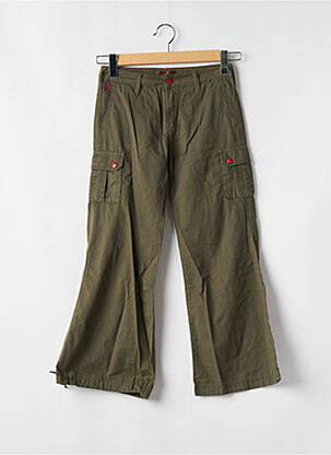 Pantalon 7/8 închidere cu fermoar sub clapetă cu nasturi mărime normală verde CIMARRON femeie