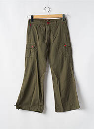 Pantalon 7/8 închidere cu fermoar sub clapetă cu nasturi mărime normală verde CIMARRON femme