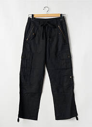 Pantalon drept țesătură poplin mărime normală negru KANA BEACH femme