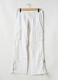 Pantalon cargo croială dreaptă talie joasă alb TEDDY SMITH femeie