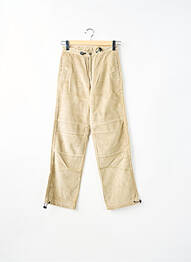 Pantalon drept țesătură catifea talie înaltă bej RWD homme