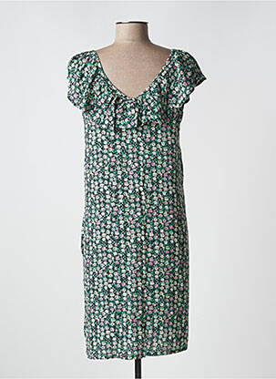 Rochie midi imprimeu floral fără mâneci negru ICHI femeie