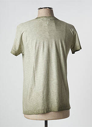 Tricou croială cambrată mâneci scurte verde RECYCLED ART WORLD bărbat