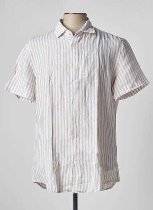 Cămașă cu mâneci scurte bej SEIDEN STICKER bărbat