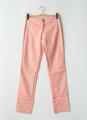 Pantalon slim țesătură poplin mărime normală roz MANLY POP femeie
