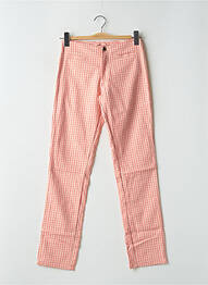 Pantalon slim țesătură poplin mărime normală roz MANLY POP femeie