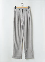 Pantalon drept elasticitate talie înaltă gri LOAVIES femeie