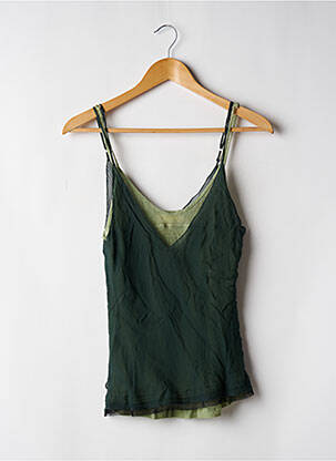 Top țesătură crep bretele subțiri verde ZADIG & VOLTAIRE femeie