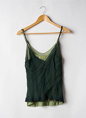 Top țesătură crep bretele subțiri verde ZADIG & VOLTAIRE femeie