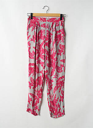 Pantalon drept țesătură poplin talie înaltă roz H&M femeie