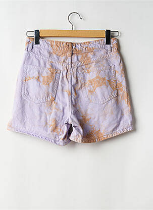 Șort țesătură denim talie înaltă violet ZARA femeie
