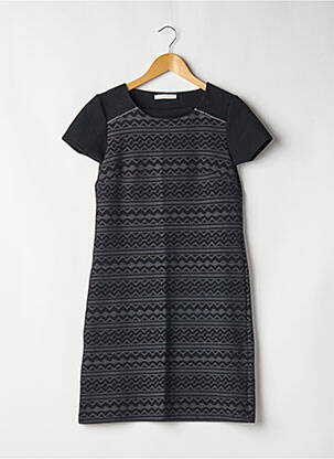 Rochie midi imprimeu fantezie mâneci scurte negru ARMAND THIERY femeie