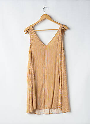 Rochie scurtă croială fluidă fără mâneci galben LEINBOHO femeie