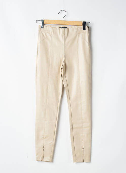 Pantalon slim bej ZARA femeie