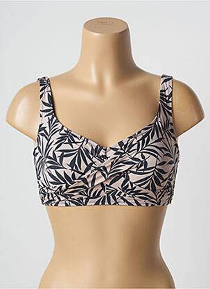 Sutien de costum de baie elasticitate sutien cupe întregi cu decolteu înalt bej LIDEA femeie