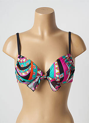 Sutien de costum de baie elasticitate sutien cupe întregi cu decolteu înalt negru ANTIGEL femeie