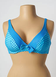 Sutien de costum de baie elasticitate sutien cupe întregi cu decolteu înalt albastru ANTIGEL femme