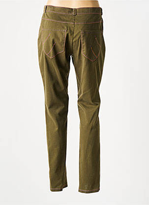 Pantalon slim țesătură poplin mărime normală verde OPALINE femeie