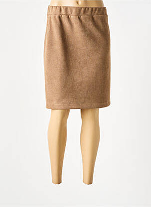 Fustă midi maro UN TEMPS POUR ELLE femeie