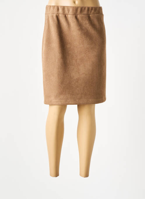 Fustă midi maro UN TEMPS POUR ELLE femeie