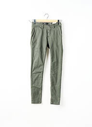 Pantalon chino închidere cu fermoar sub clapetă cu nasturi verde REPLAY femme