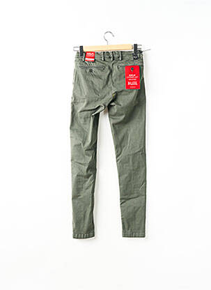Pantalon chino închidere cu fermoar sub clapetă cu nasturi verde REPLAY femeie