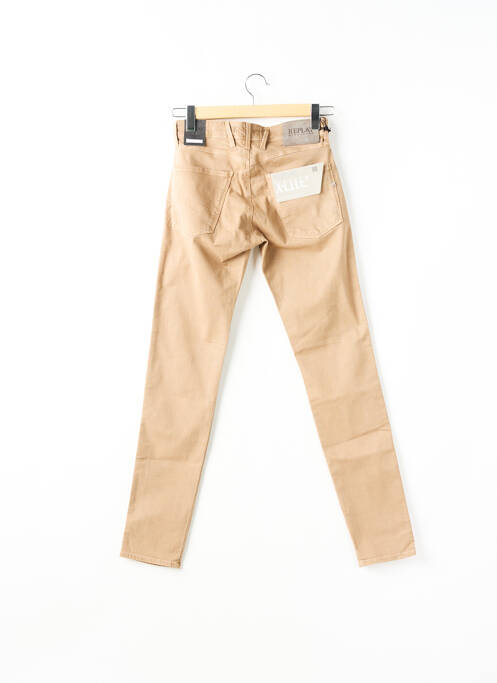 Blugi cu croială slim bej REPLAY femeie