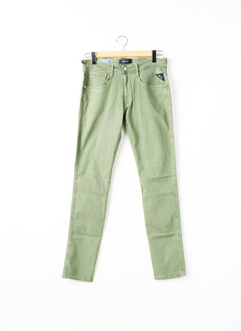 Blugi cu croială slim verde REPLAY femeie