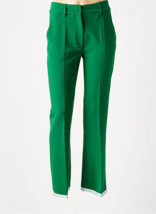 Pantalon drept țesătură crep talie înaltă verde ESSENTIEL ANTWERP femeie
