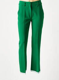 Pantalon drept țesătură crep talie înaltă verde ESSENTIEL ANTWERP femme