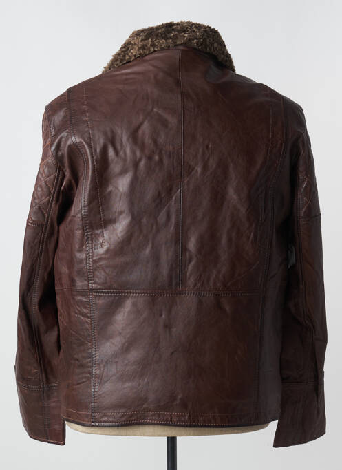 Geacă din piele maro KORINTAGE bărbat