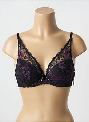 Sutien efect material satinat top sutien push-up negru AUBADE femeie