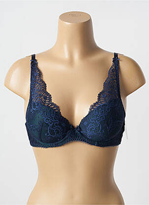 Sutien efect material satinat top sutien push-up albastru AUBADE femeie