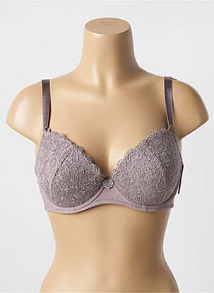 Sutien efect material satinat top sutien push-up gri AUBADE femeie