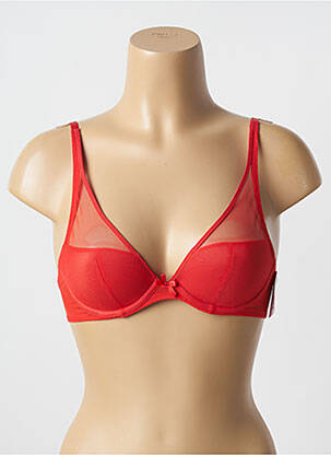 Sutien efect material satinat top sutien modelat roșu AUBADE femeie