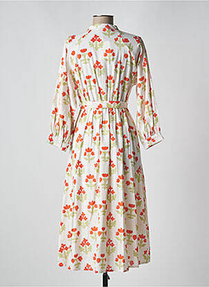 Rochie midi imprimeu floral mâneci lungi alb COMPAÑIA FANTASTICA femeie