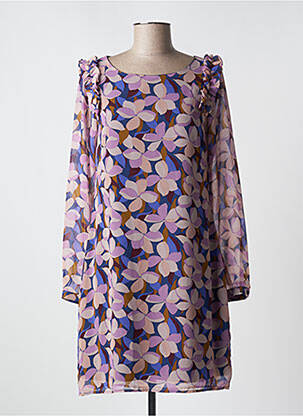 Rochie scurtă croială fluidă mâneci lungi violet MOLLY BRACKEN femeie