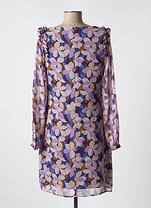 Rochie scurtă croială fluidă mâneci lungi violet MOLLY BRACKEN femeie
