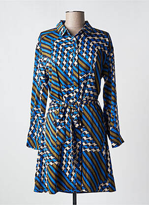 Rochie scurtă croială fluidă mâneci lungi albastru FREEMAN T.PORTER femeie