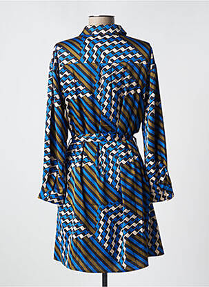Rochie scurtă croială fluidă mâneci lungi albastru FREEMAN T.PORTER femeie