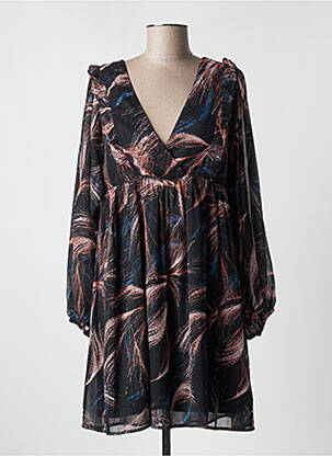 Rochie scurtă croială evazată mâneci lungi negru MOLLY BRACKEN femeie