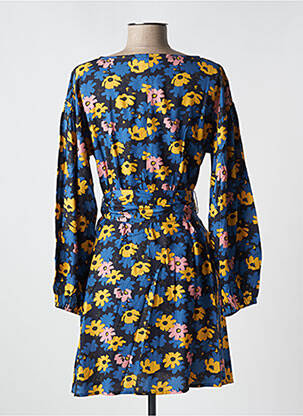 Rochie midi imprimeu floral mâneci lungi albastru COMPAÑIA FANTASTICA femeie