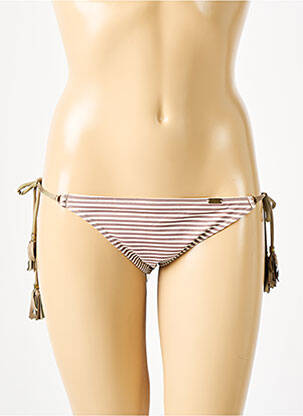 Chiloți de baie efect material satinat bikini maro BANANA MOON femeie