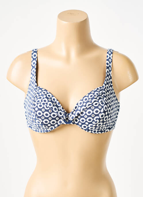 Sutien de costum de baie elasticitate sutien cupe întregi cu decolteu înalt albastru GRAIN DE SABLE femme