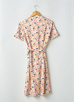 Rochie midi imprimeu floral mâneci scurte alb SANS MARQUE femeie