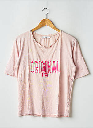 Tricou croială dreaptă mâneci scurte roz NVY femeie