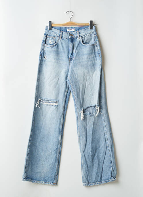 Blugi cu croială largă albastru PULL & BEAR femeie