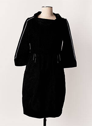 Rochie midi mâneci lungi mâneci lungi negru DOLCEZZA femeie